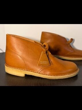 NWOB Clarks Originals Desert Boots Dark Tan Leather Mens 12M